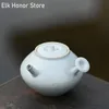180mlヴィンテージサムルセラミックティーポット手作り日本の粗い陶器チーケットルカンフーティーパーソナルマスターポットマグギフトパッケージ