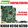 Moderkort E402SA E502SA Notebook Mainboard för ASUS E402S E502S X502SA F502SA L502SA L402SA Laptop Motherboard N3050 N3150 N3700 2G/4G/8G