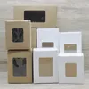 Neue 5pcs Rechteck Fensterbox 6x6/7x7/8x8/9x9x Hochpapierpaket Box Weiß/Kraft Geschenke Süßigkeiten Hochzeit/Neujahr Gefälligkeiten Box