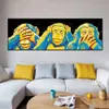 Серия Animal Chimmpanzees Series Modern 3 Funny Monkey с плакатом для наушников Canvas Paint