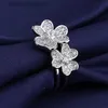 High End Vancefe Brand Designer Rings for Women Diamond Crystal Zircon Flower Ring with Sweet and Versatile Flower Ring Senior Brand Logo Designer Jewelry