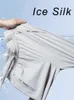 Męskie spodnie letnie kieszenie na zamek spodnie dresowe męskie odzież sportowa szybka nylonowa jedwabne lodowe ścieżki swobodny utwór męski luźne spodnie sportowe