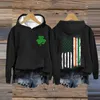 Erkek Hoodies Amerikan Bayrağı Sweatshirt İrlandalı Kadınlar Üstler 3xwomen Bluzları Düğme Cepheleri V Boyun Tunik Pamuk Kadınlar Gece Çıktı