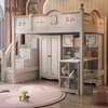 Französisch Kinderbett Noble American Massivholz gestaffeltes Etagenbett hoch und niedrig Kinder Bett Kinder Schlafzimmer Möbel Mädchen Kinderbett
