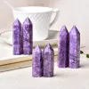 1pc Natural Crystal Point Lapidolite Healing Obelisk Purple Quartz Tower Ornament for Home Decor Reiki Energy Stone Pyramid Regalo