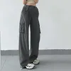 Kvinnor Pants Summer Casual Womens 2024 Sweatpants Straight Ben Cargo Trousers High midja Drawstring Bloomersr Bottoms