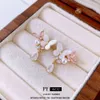 Sier Igle Butterfly Pearl циркон корейский сладкий элегантный стиль серьги, Instagram, маленькие и высокие серьги для женщин