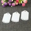 200 PCS / Lot 4.5 * 7 cm Produits blancs Draw Drafing Cardboard Étiquette de vêtements Tags / Tags de hangage de fête / Tags de fleurs