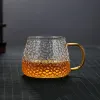 Hög borosilikat med handtag Glass Tea Cup Creative Hammer Water Cup Hushållssaft