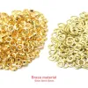 100 Sets mässingsmaterial Guld 5mm 6mm 8mm GROMMET EYLELE med tvättmaskin Fit läder Craft Shoes Belt Cap Bag Diy Supplies Tillbehör