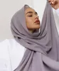 Scarves Instant Hijab Muslim Women Heavy Chiffon Shawl With Elastic Jersey Inner Cap Headwrap