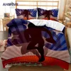 Ahsnme Flame American Football Bedding Set Print Quilt Cober para o mercado King pode ser personalizado de camas de cama JOGO DE CAMA
