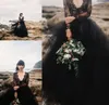 2020 New Black Bohemia Lace Ball Gown Wedding Dresses Long Sleeve V Neck Appliqued Boho Country Bridal Gowns Plus Size Wedding Dre5733338
