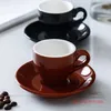 Taza y platillo profesional de 100cc de 100cc Cappuccino italiano Café negro Café Oficina Demitasse Beker Tasse Tasse