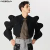 Ternos masculinos Shows de festa de estilo Tops incerun homens bonitos Moda Moda Pétalas de pé de capital de traje de traje de personalidade masculina de mangas curtas S-5xl