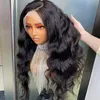 Ondas de corpo negro e negro brasileiro da Malásia Brasileira Malásia 13x4 Peruca Frontal de renda transparente 24 polegadas 100% crua Remy Cabelo humano à venda