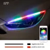 2x LED DRL Car Daytime Floging Light By App Control Flexible RGB Auto Strigs Striots Filming Turn Signal Light Lampe décorative