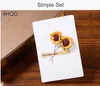 Винтажные свадебные приглашения Kraft Элегантные открытки приглашений 3D Ручное сухое цветочное конверт. Приветствующие открытки для свадебного украшения