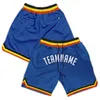 Shorts de basquete casuais masculinos personalizados bordar seu nome/nome de equipe shorts de basquete Sorto