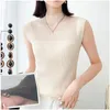 Damestanks ijs zijden halter t-shirt vrouwen kanten vest zomer mouwloze bodem shirt halve coltrui top holle gebreide tank