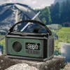 Rádio 12000mAh Alerta climático Rádio com 2 painéis solares Solar manivela Multifunction Radio Lanterna Power Bank para sobrevivência ao ar livre