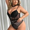 Sexy underwear metal chain sexy jumpsuit female adult role play fat mm underwear 240401