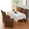 Couvre-chaise en seersucker 3D Couvertures de chaise de jupe longue pour la salle à manger Banquet de l'hôtel Banquet Stretch Spandex Nouveau décor à la maison High Back