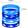 12pcs Shark Party Favors Bracelet en caoutchouc Bleu sous le requin de la mer Favors Favors Supplies DÉCORATIONS DE CADEAUX