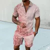 Herren -Tracksuits Mode -Sets 3D Digital bedrucktes Sommer kurzärmelige Hemd Shorts zweiteilige Sportwaren -Trendkleidung