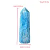 Naturlig ljusfärg blå apatit kristallpunkt läkning sten obelisk kvarts trollkarl vacker prydnad för heminredning energi sten