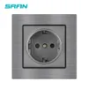 SRAN European Standard Electrical Outlets, aluminiumlegeringspanel 82*82mm, 220V 16A Vägguttag EU för hemapparat