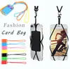 Phone Lanyard Card Holder Silicone Wallet Case Credit ID Card Bag Holder Pocket with Lanyard For iPhone X 8 7 6S Plus Samsung S8 S6084102