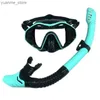 Duikmaskers QYQ Professional Snorkel Diving Mask en Snorkels bril bril bril Duiken Zwemmen Easy adembuisset snorkelmasker Y240410Y240418E73A