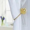 Pearl Diamand Curtain Buckle Spring Magnetic Curtain Clip Holders Stronge Magnet Curtain Tie Back Strap Accessories Home Decor