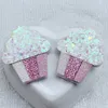 Handmade Creative Design Colorful Wool Felt Ice Cream Patch Sticker Ornament Accessories Diy Hair Decorate 33*40mm 10pcs-K08