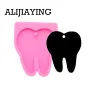 DY0159 FOLHA DE DENTE GLOSTO Chave de silicone Diy Cheyring Pingente para garotas de keychains Mold