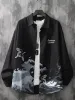 Urban Classic Shirt 단순한 복고풍 일본 일본 긴팔 셔츠 남성 느슨한 트렌드 중국 스타일 골동품 문학적 예술 올 매치 블라우스