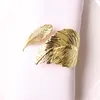 1Pcs Fall Leaves Napkin Rings Gold Silver Christening Bangle Metal Napkin Holder Wedding Gifts Baptismal Shower Party Decor