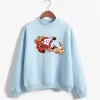 Sweatshirts Santa Claus Imprimé Femmes Christmas Sweat-shirt Sweet Corean Oneck Treot Treat Overnnd Automne Hiver Clocy Color Lady Vêtements