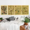 Palaeobios Plant Retro Poster Flower Animal Animal Insect Butterfly Mushrooms Canvas Painting Wall Art Canvas Oil Painting Home Decor