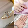 Toppkvalitetsdesignringar för kvinnors tifancy High Edition Double T Beimu Ring for Women Pure Silver Plated 18K Rose Gold Enkelt och fashionabla mångsidig original 1to1