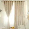 Double Layer Blackout Curtains Star Cutout for Living Room Jinya White Sheer Window Curtain Panels for Home Bedroom Decor