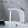 Rovogo Vanité de salle de bain robinet de lavabo blanc single manche de cuvette de toilette Babot de bassin d'eau d'un trou en laiton massif en laiton