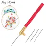 Tambour Crochet Hook med 3 nålar Set broderi Beading Needle Tools Stitching French Crochet DIY Craft Sy Accessories