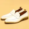 Britse trend heren kleding schoenen Loafers luxe echte lederen ontwerper 2024 zomer nieuwe witte bruiloftsbedrijf sociale schoenen man man