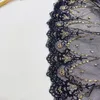 1 yard d'eau brodé en maille de fleur brodée Gol en dentelle noire bricolage en dentelle