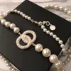 Necklace short pearl chain orbital necklaces clavicle chains pearlwith women's jewelry gift 02263i