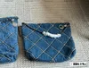 Sacola, bolsa de designer, bolsa de ombro, bolsa de corrente de luxo, pele de cordeiro, 1: 1 qualidade, 22b de lixo de jeans saco de lixo