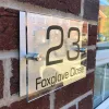 Transparent Acrylic Plaques Cutomized House Sign Door Number Plates With Aluminum Composite Plastic Panel Door Number Plate