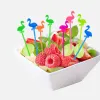 50st flamingo mat frukt tandpetare fruktgaffel tandpetare spett hawaii fest för hem bar sommar bröllop fest dekora leveranser